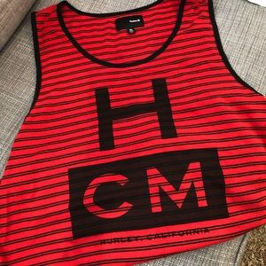 Hurley Men’s tank top, EUC, size XL red/black